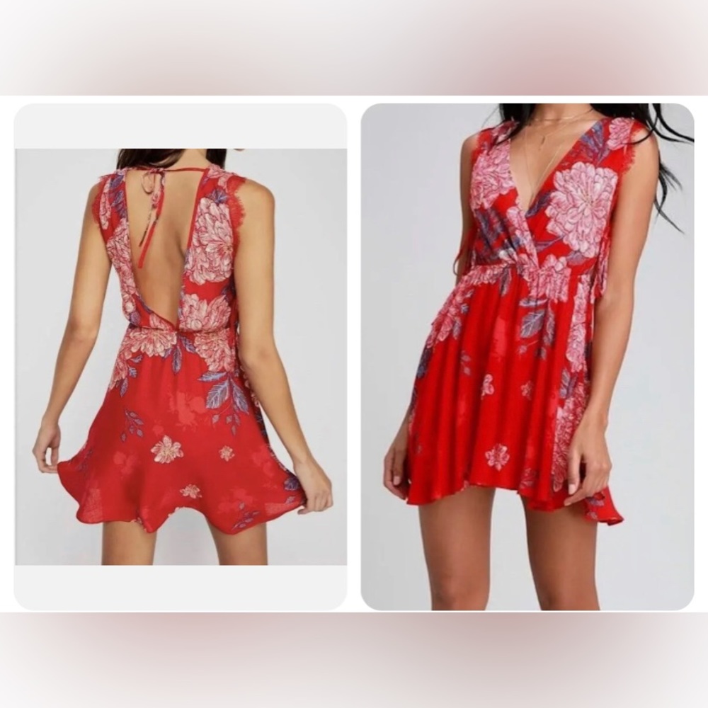 Floral Red Dress